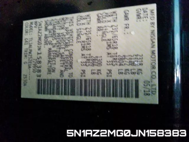 5N1AZ2MG0JN158383 фото 2