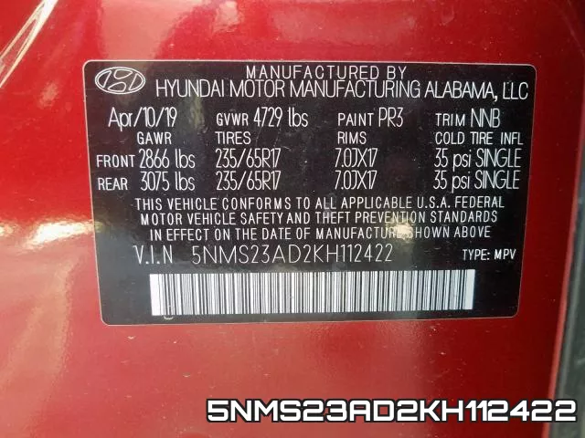 5NMS23AD2KH112422 фото 2