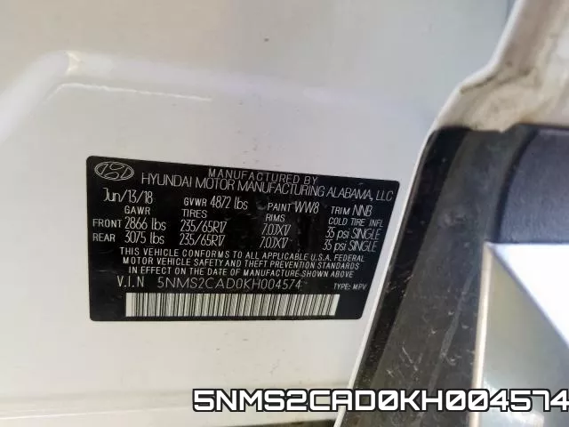 5NMS2CAD0KH004574 фото 2