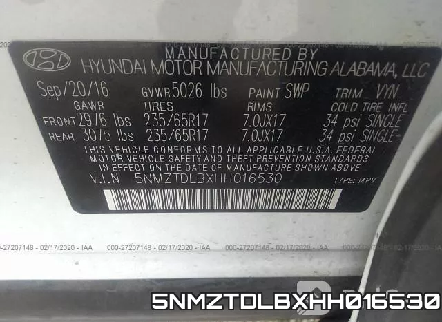 5NMZTDLBXHH016530 фото 10