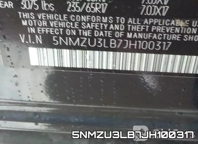5NMZU3LB7JH100317 фото 10