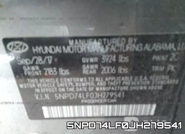 5NPD74LF0JH279541 фото 10