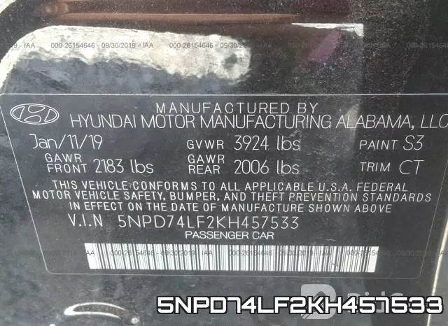 5NPD74LF2KH457533 фото 10
