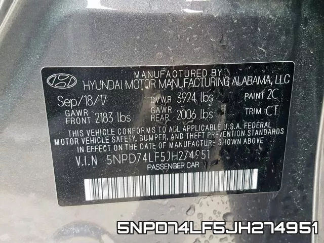 5NPD74LF5JH274951 фото 2