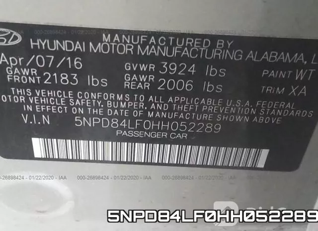 5NPD84LF0HH052289 фото 10