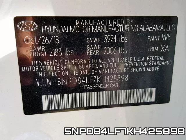 5NPD84LF7KH425898 фото 2