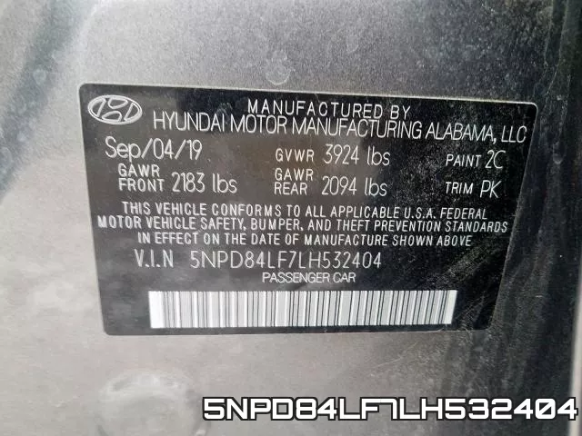 5NPD84LF7LH532404 фото 2