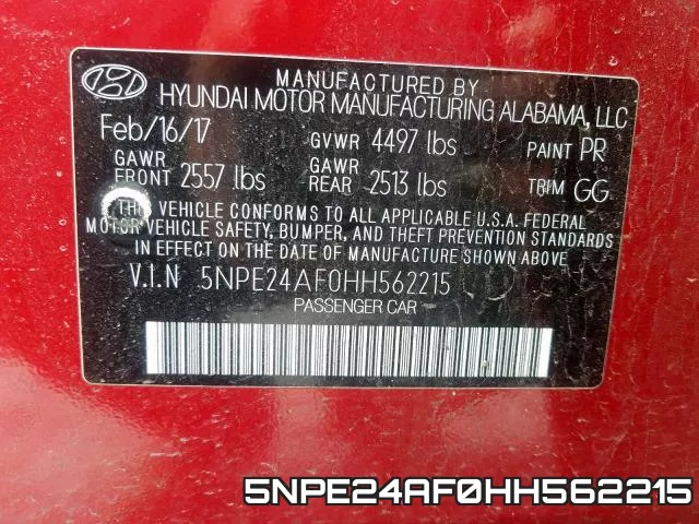 5NPE24AF0HH562215 фото 2