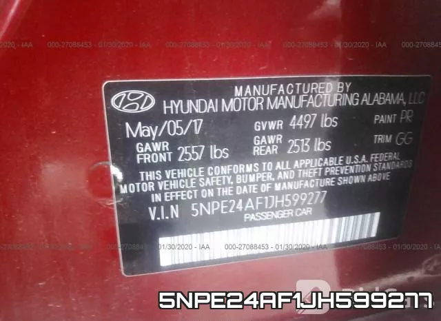 5NPE24AF1JH599277 фото 10