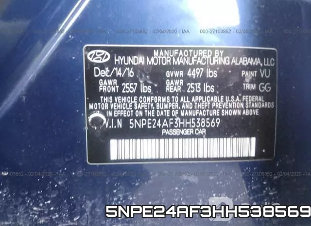 5NPE24AF3HH538569 фото 10
