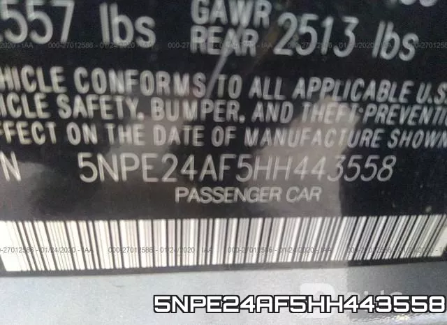 5NPE24AF5HH443558 фото 10