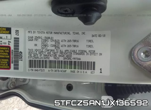 5TFCZ5AN1JX136592 фото 10
