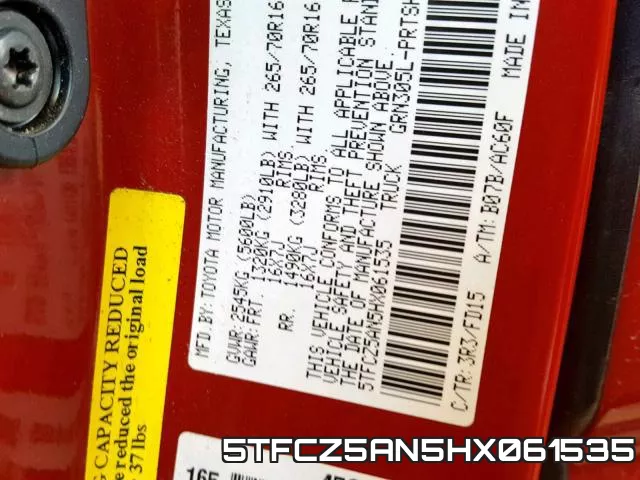 5TFCZ5AN5HX061535 фото 2