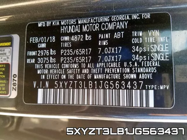 5XYZT3LB1JG563437 фото 2