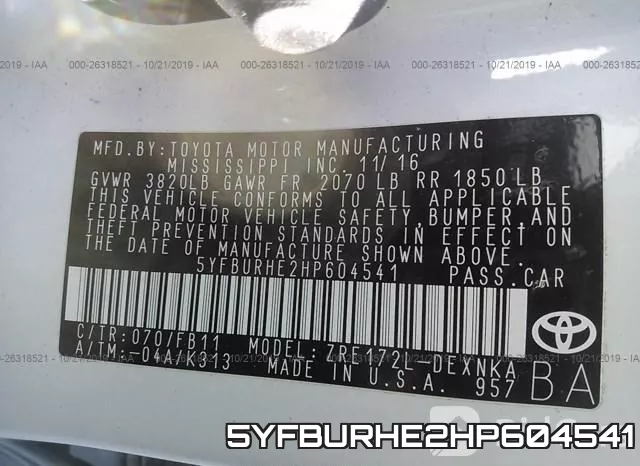 5YFBURHE2HP604541 фото 10
