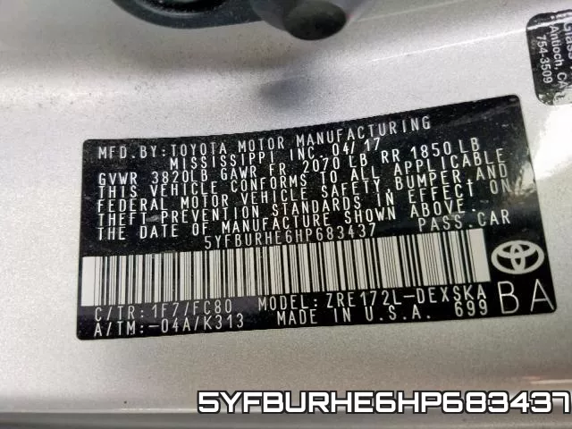 5YFBURHE6HP683437 фото 2