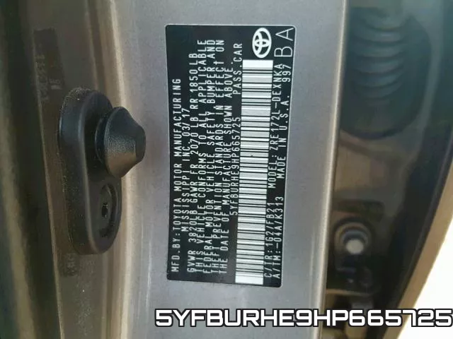 5YFBURHE9HP665725 фото 2