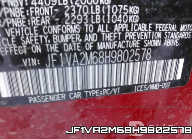 JF1VA2M68H9802578 фото 10