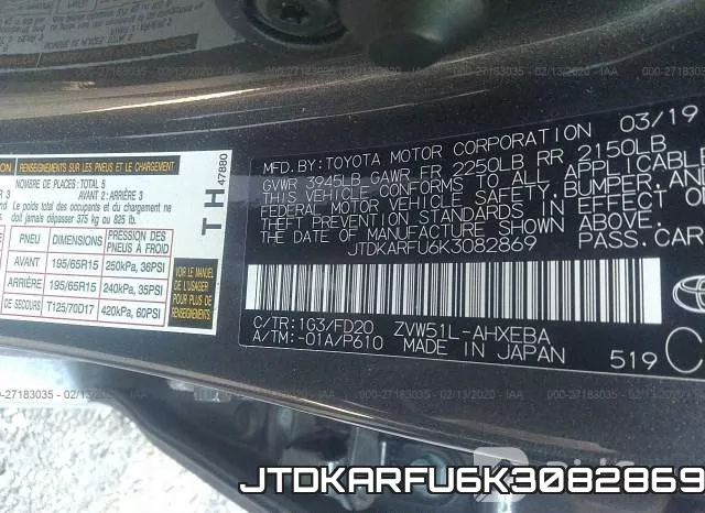 JTDKARFU6K3082869 фото 10