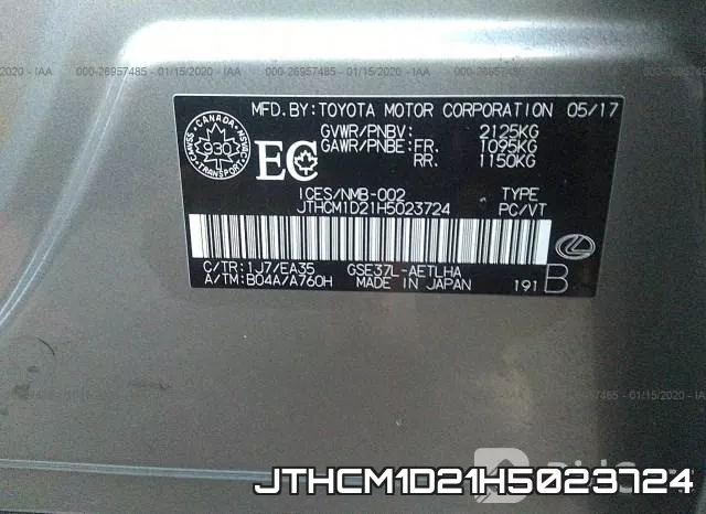 JTHCM1D21H5023724 фото 10