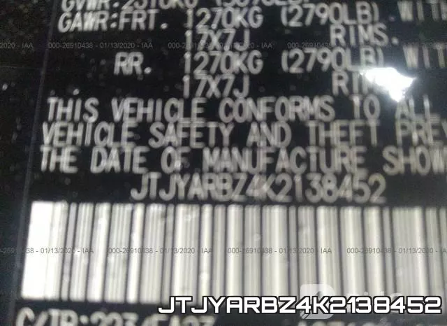 JTJYARBZ4K2138452 фото 10
