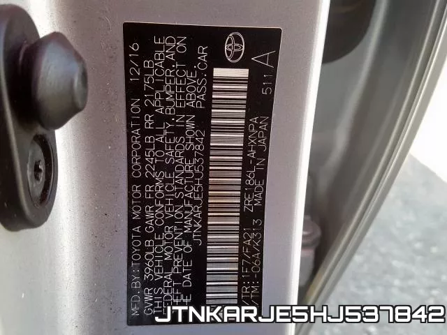 JTNKARJE5HJ537842 фото 2