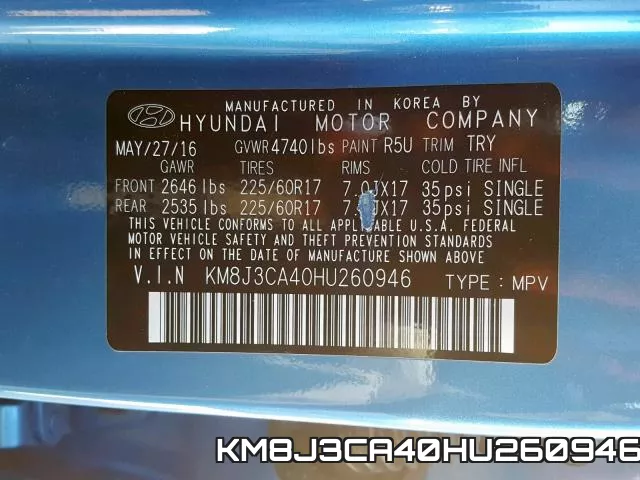 KM8J3CA40HU260946 фото 2