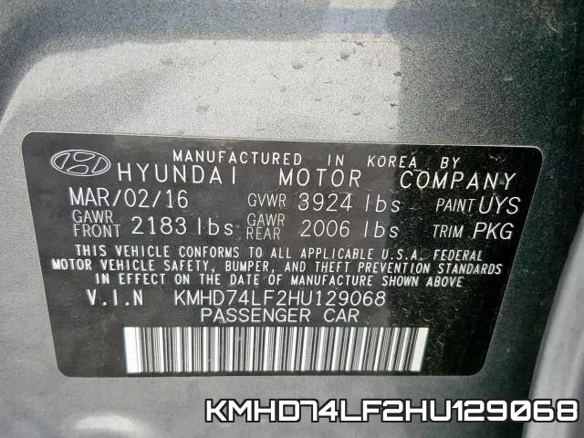 KMHD74LF2HU129068 фото 2