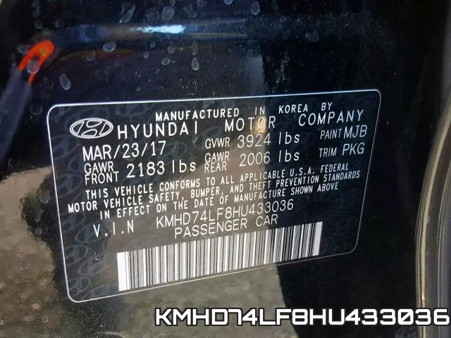 KMHD74LF8HU433036 фото 2