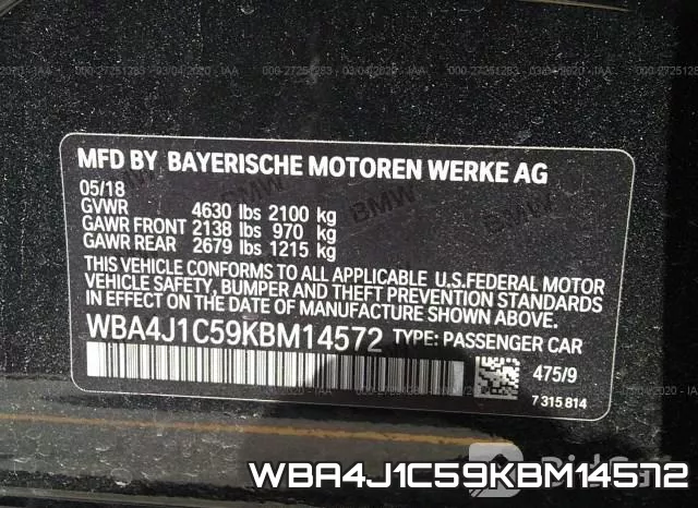 WBA4J1C59KBM14572 фото 10