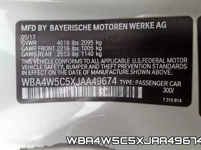 WBA4W5C5XJAA49674 фото 2
