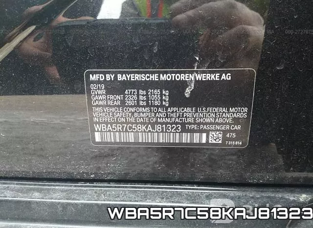 WBA5R7C58KAJ81323 фото 10