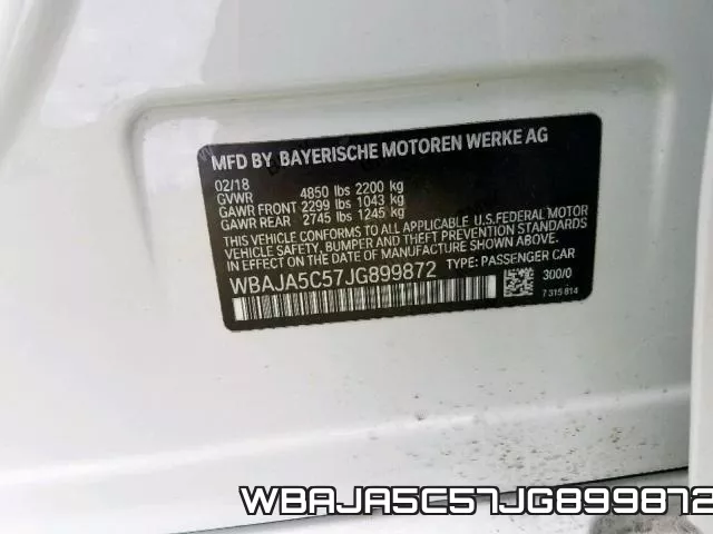 WBAJA5C57JG899872 фото 2