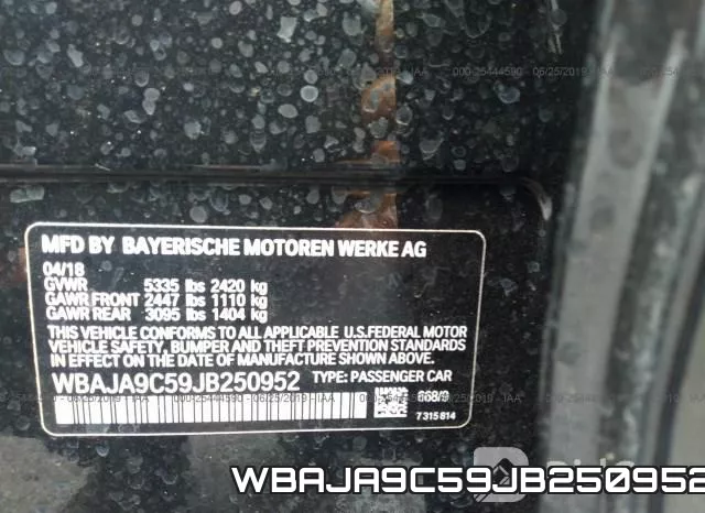 WBAJA9C59JB250952 фото 10