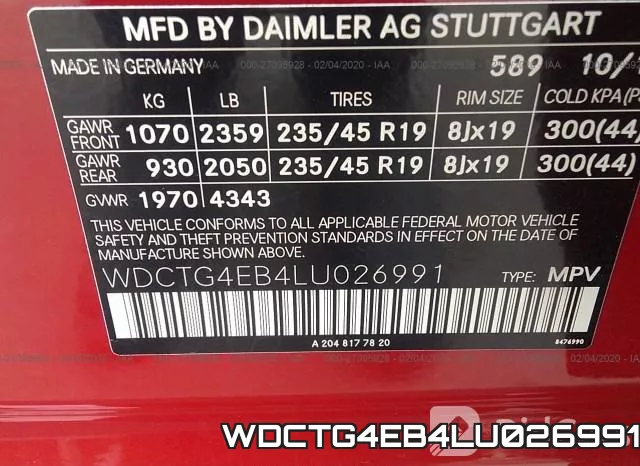 WDCTG4EB4LU026991 фото 10