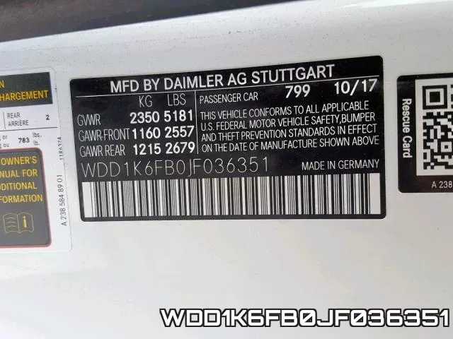 WDD1K6FB0JF036351 фото 2