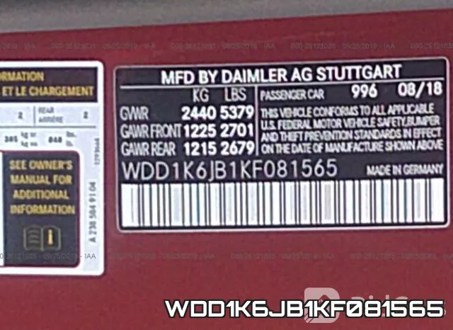 WDD1K6JB1KF081565 фото 10