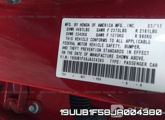 19UUB1F58JA004380 фото 10
