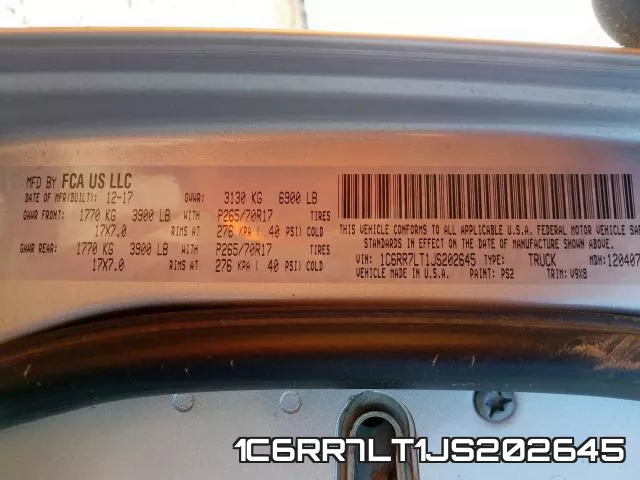 1C6RR7LT1JS202645 фото 2