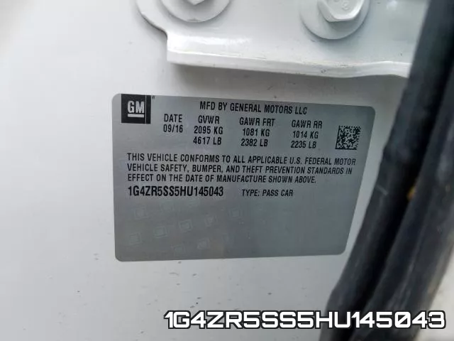 1G4ZR5SS5HU145043 фото 2