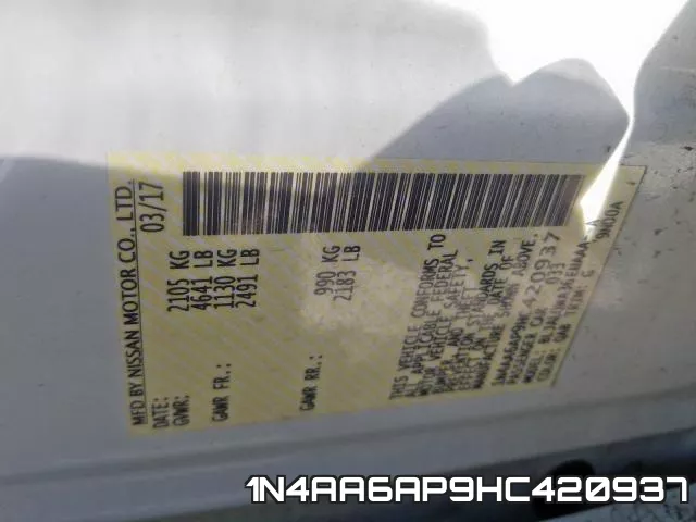 1N4AA6AP9HC420937 фото 2