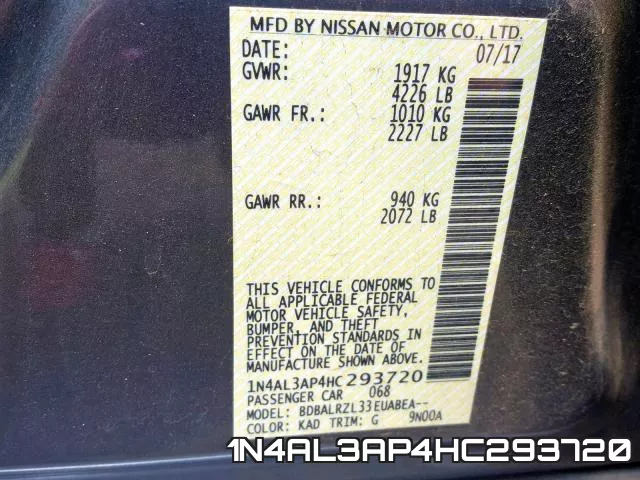 1N4AL3AP4HC293720 фото 2