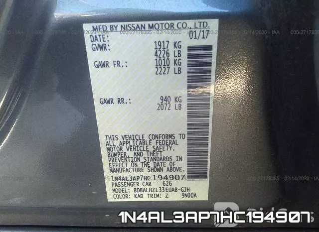 1N4AL3AP7HC194907 фото 10