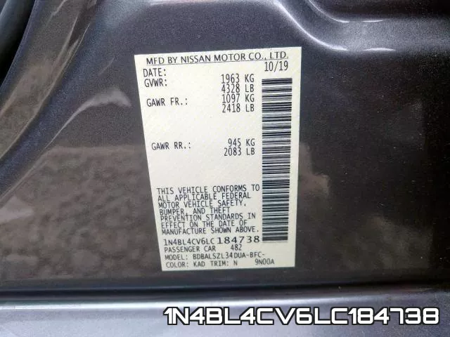 1N4BL4CV6LC184738 фото 2