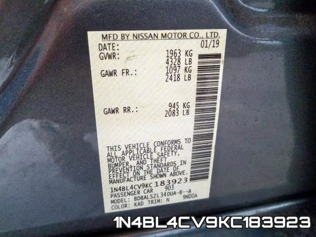 1N4BL4CV9KC183923 фото 2