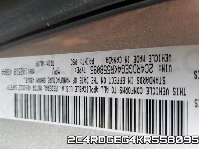 2C4RDGEG4KR558095 фото 2