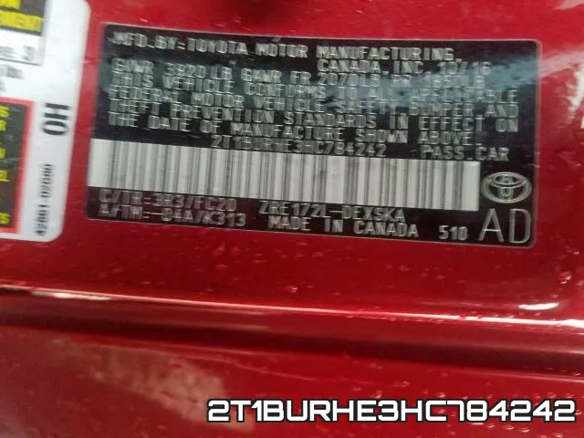 2T1BURHE3HC784242 фото 2