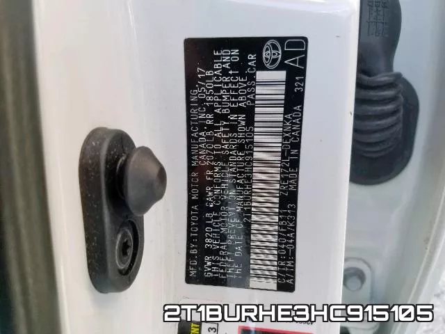 2T1BURHE3HC915105 фото 2