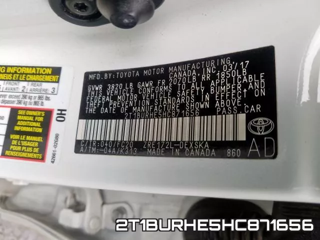 2T1BURHE5HC871656 фото 2
