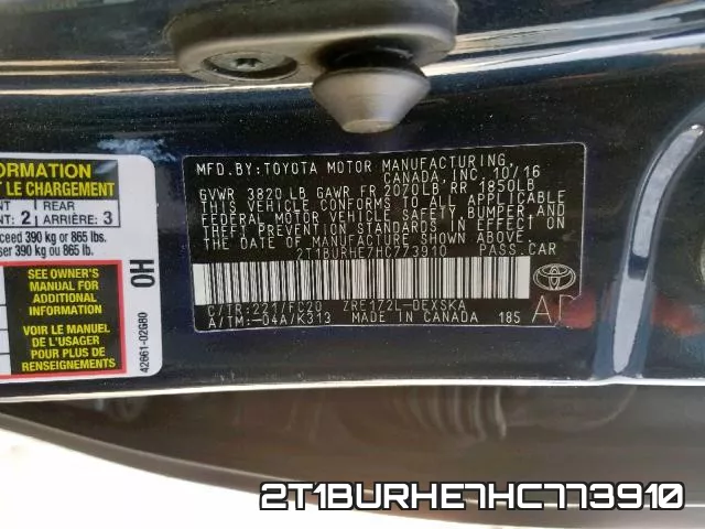 2T1BURHE7HC773910 фото 2